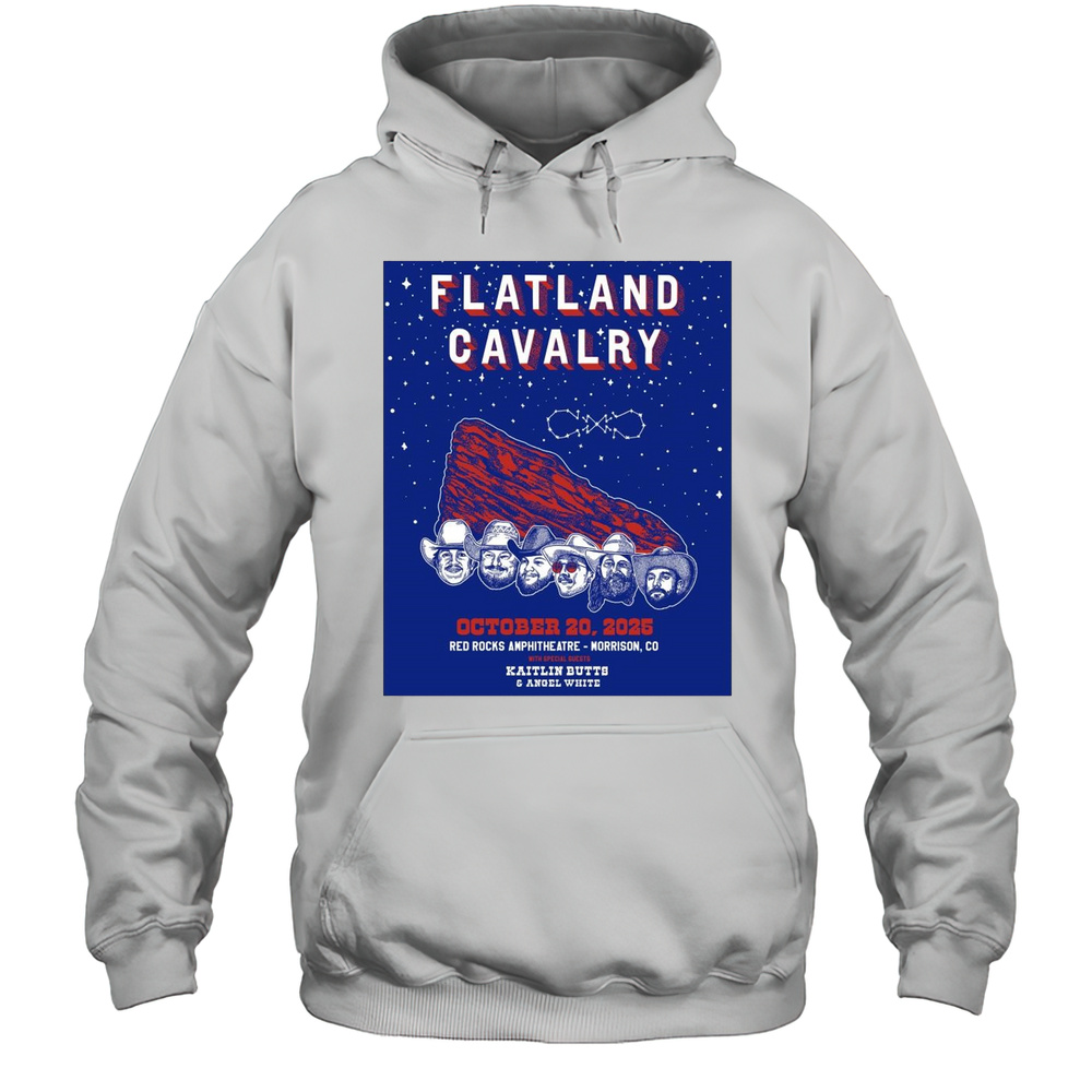 Poster Flatland Cavalry October 20 2025 Red Rocks Amphitheatre Morrison Co With Kaitlin Butts  Angel White T-shirt Unisex Hoodie
