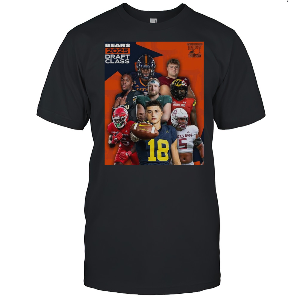 Spiked Refreshers Happy Thursday ZahQuan Frazier Ozzy Trapilo Luther Burden Lll Chicago Bears 2025 Draft Class Poster T-shirt