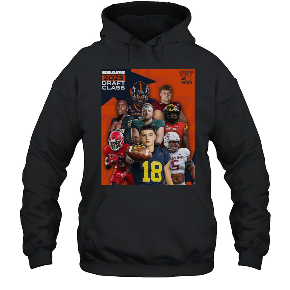 Spiked Refreshers Happy Thursday ZahQuan Frazier Ozzy Trapilo Luther Burden Lll Chicago Bears 2025 Draft Class Poster T-shirt Unisex Hoodie