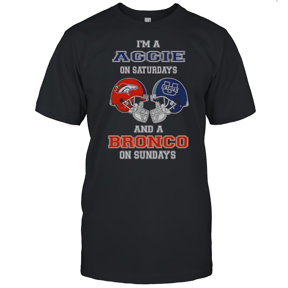 Top Im A Uggie On Saturdays And A Bronco On Sundays T-Shirt