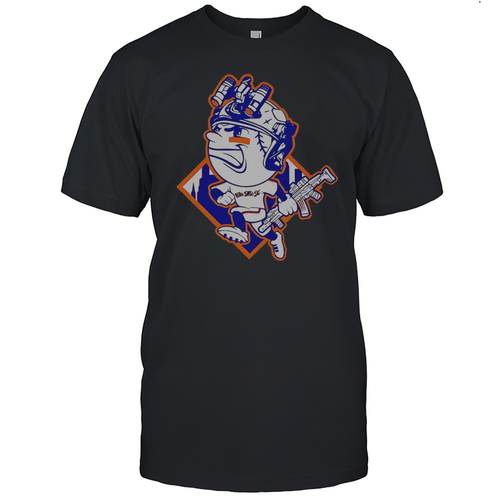 Top New York Mets Mr. Met Mascot Soldiers Helmet T-Shirt