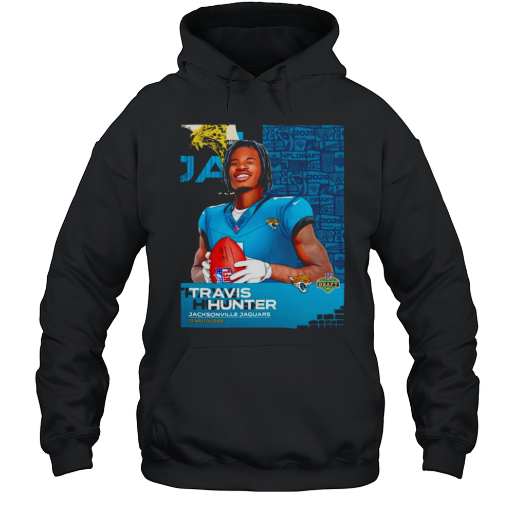 Travis Hunter Jacksonville Jaguars 2025 NFL Draft Art Shirt Unisex Hoodie