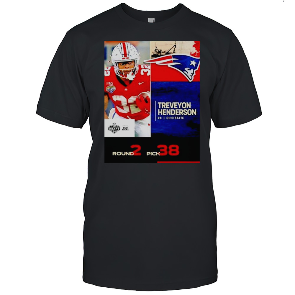 Treveyon Henderson New England Patriots 2025 Nfl Draft Poster T-Shirt