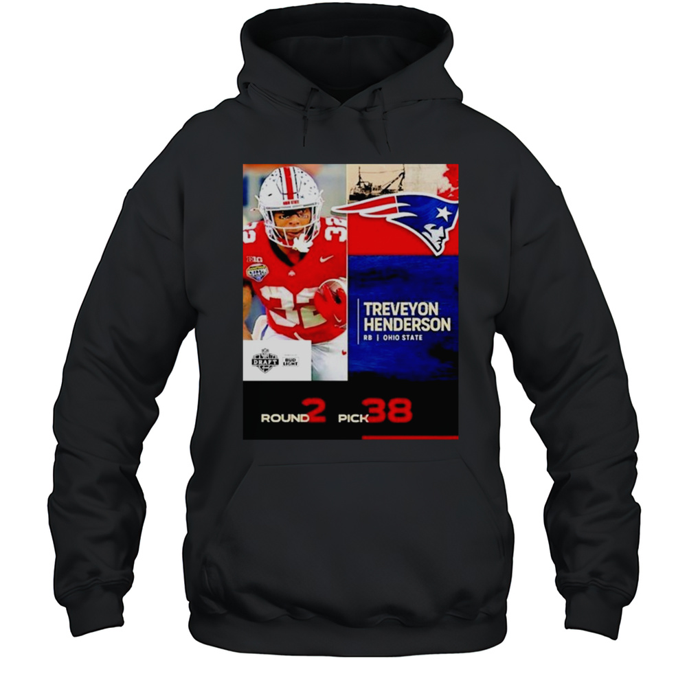 Treveyon Henderson New England Patriots 2025 Nfl Draft Poster T-Shirt Unisex Hoodie