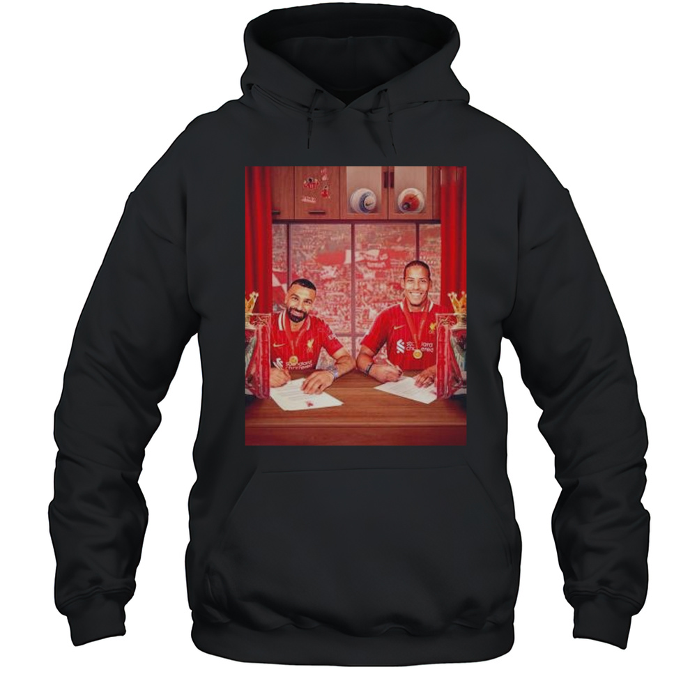 Virgil Van Dijk And Mohamed Salah New Contracts New Medals Shirt Unisex Hoodie