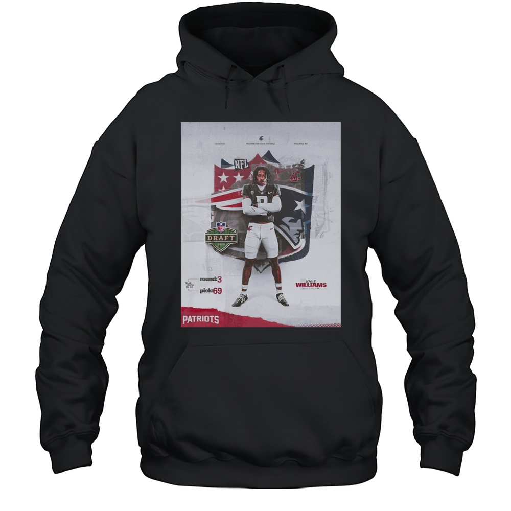 Washington State Cougars Football Kyle Williams NFL Draft 2025 The Pick Is In Round 3 Pick 69 Poster T-shirt Unisex Hoodie