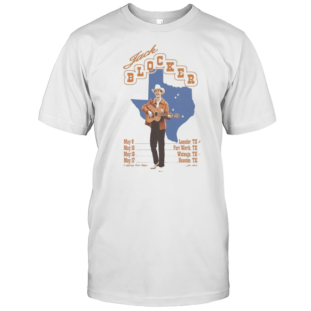 Jack Blocker Spring Tour 2025 Texas Map T-shirt