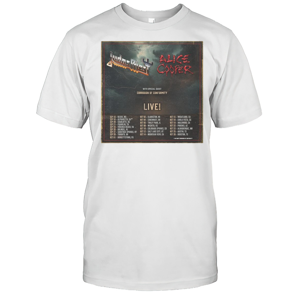 Judas Priest  Alice Cooper With Corrosion Of Conformity Sept And Oct 2025 T-shirt