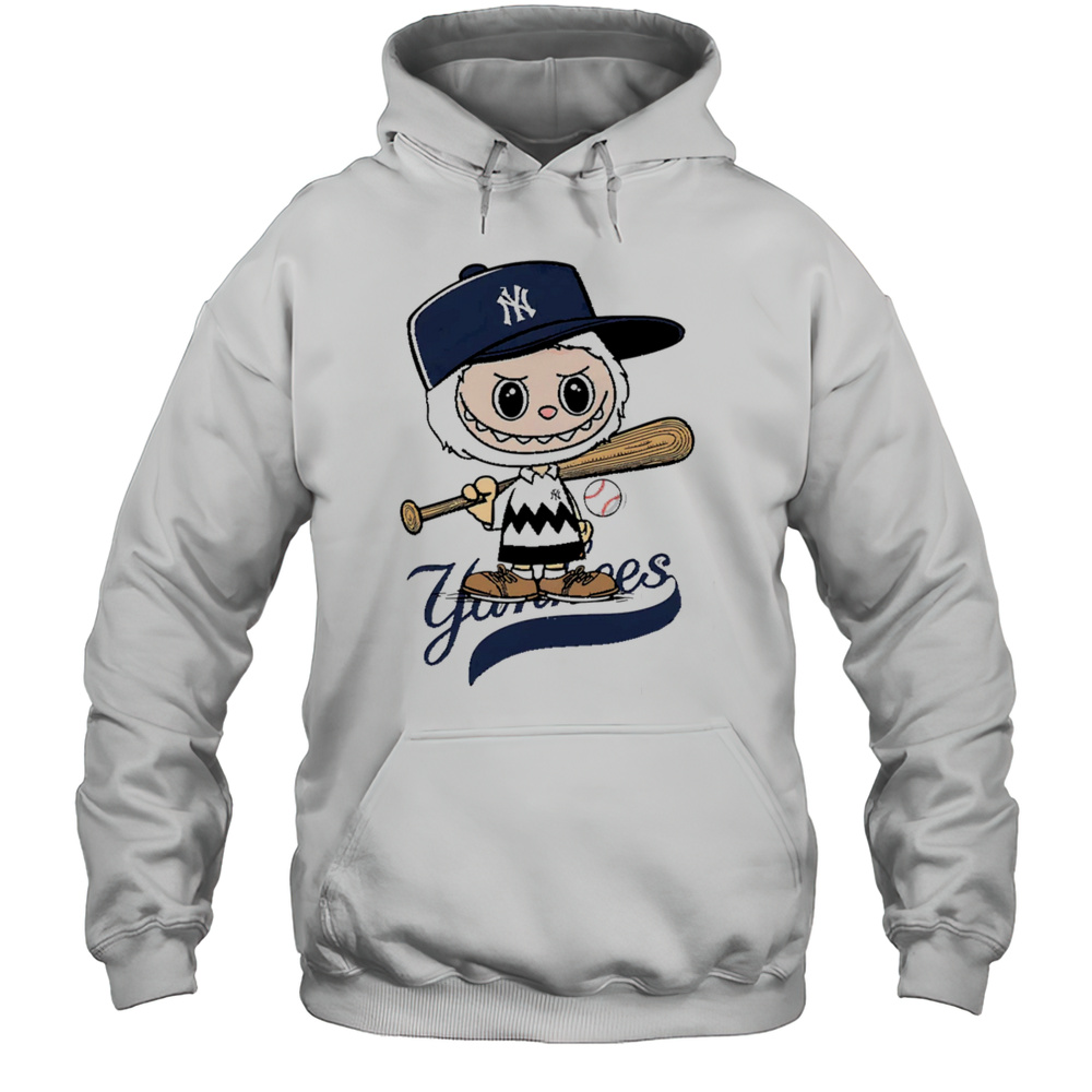 Labubu Charlie Brown New York Yankees Shirt Unisex Hoodie