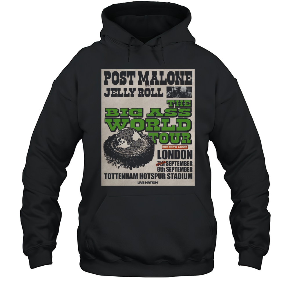 Malone With Jelly Roll The Big Ass World Tour London Tottenham Hotspur Stadium Sept 2025 Poster T-shirt Unisex Hoodie