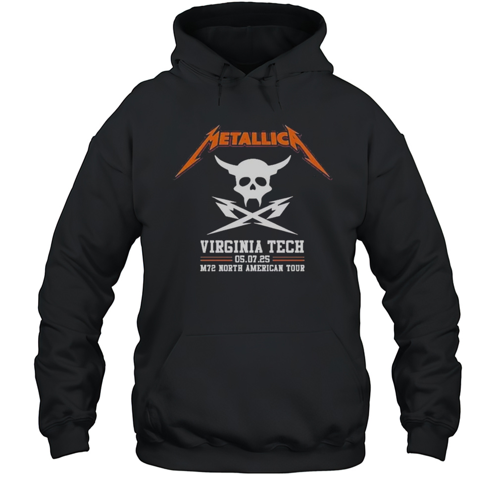 Metallica M72 North American Tour 2025 Merch Pop Up Virginia Tech Exit Light Enter Night Shirt Unisex Hoodie