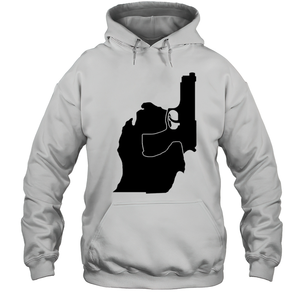 Michigan Mitten With Gun Design Shirt Unisex Hoodie