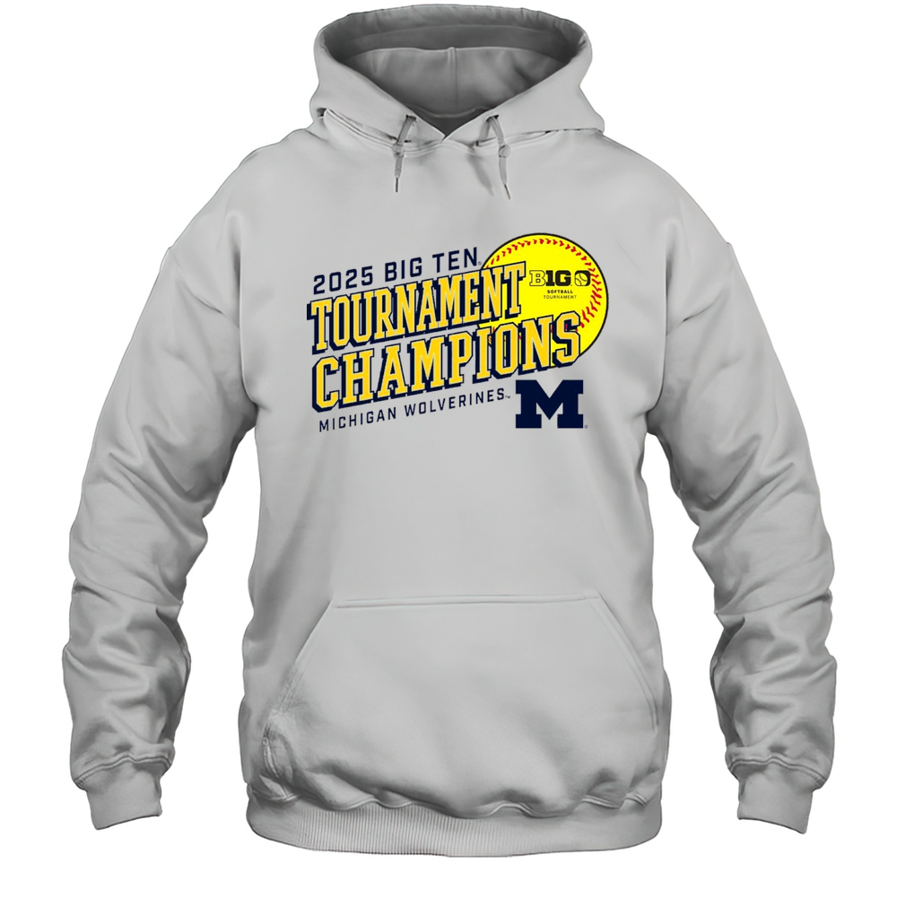 Michigan Wolverines Big Ten Softball Conference Tournament Champions NCAA 2025 T-shirt Unisex Hoodie