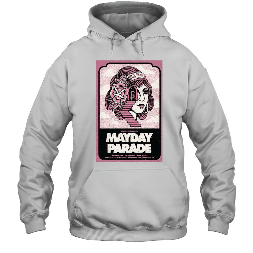 Three Cheers For 20 Years Tour Mayday Parade Microwave Grayscale Like Roses June 6 2025 Shirt Unisex Hoodie