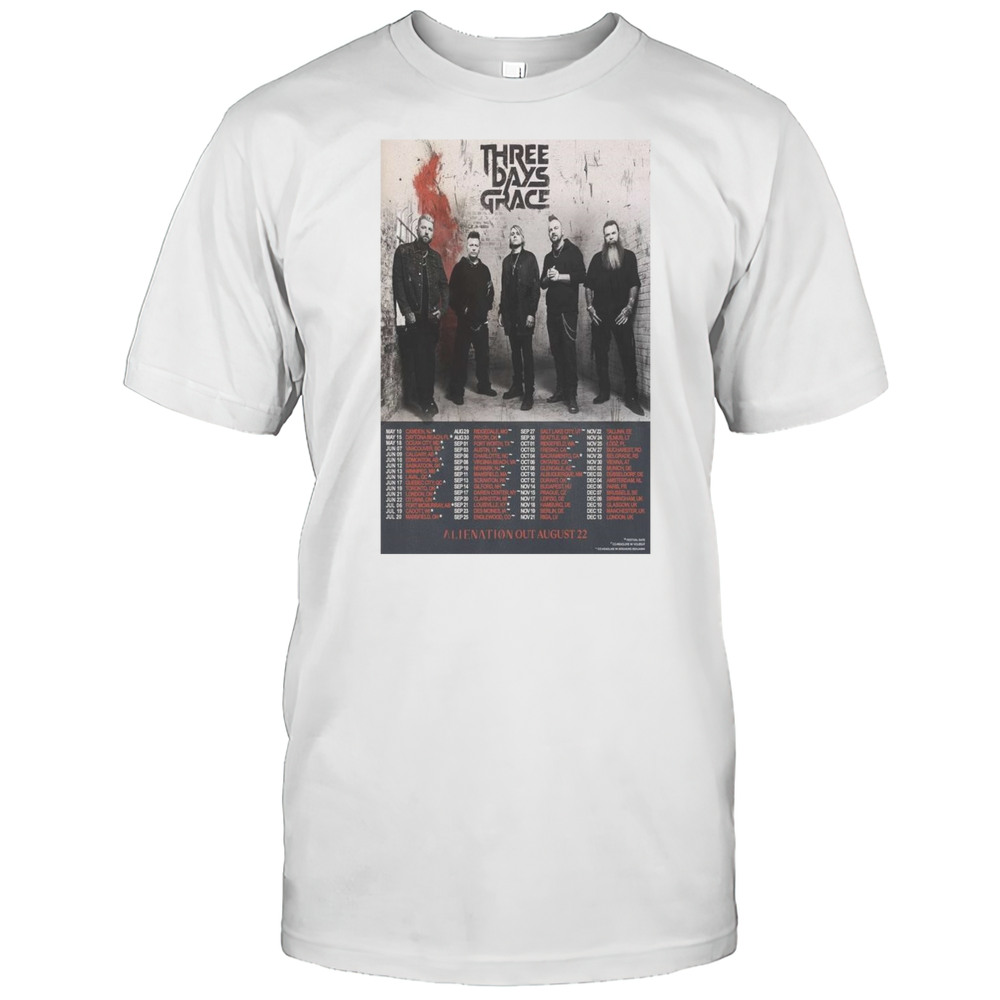 Three Days Grace ALIENATION Out August 22 Tour T-shirt