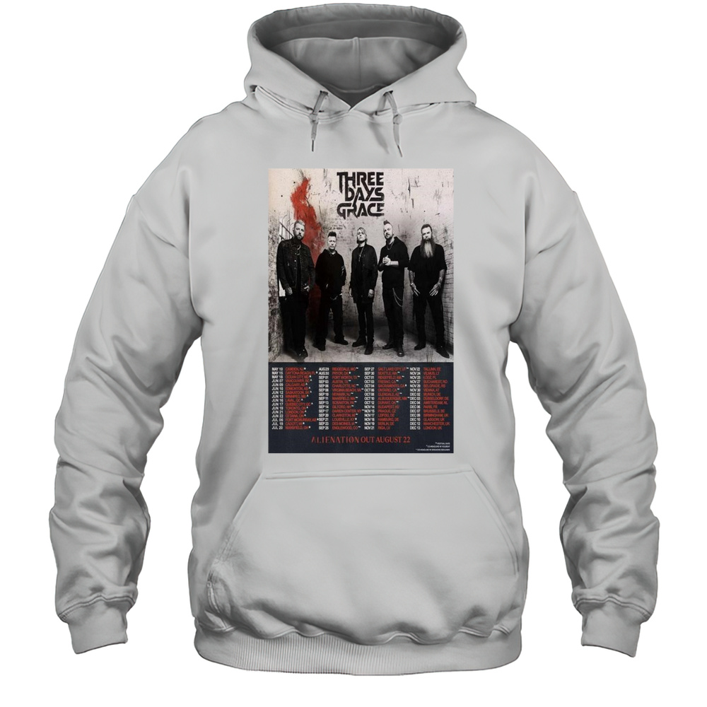 Three Days Grace ALIENATION Out August 22 Tour T-shirt Unisex Hoodie