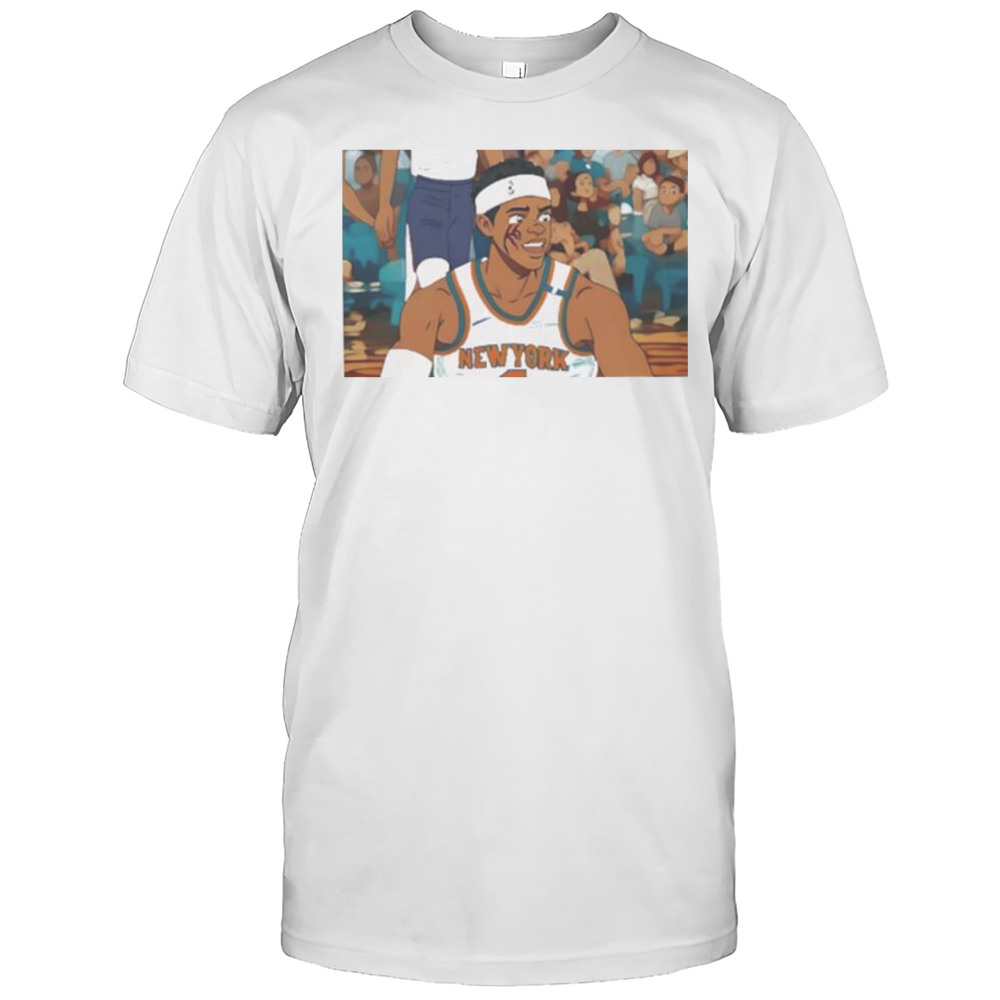 Josh Hart New York Knicks Takes Elbow From Kornet Anime Shirt
