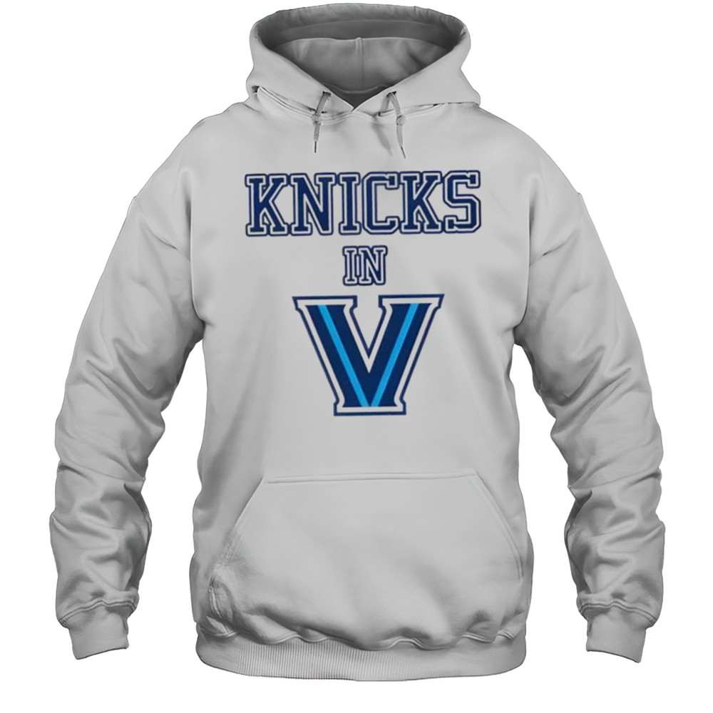 New York Knicks In Villanova Wildcats V Logo Shirt Unisex Hoodie