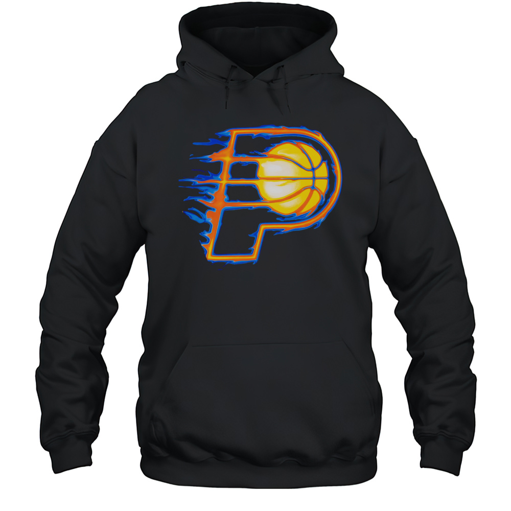 Indiana Pacers Chrome Flame Logo 2025 Shirt Unisex Hoodie