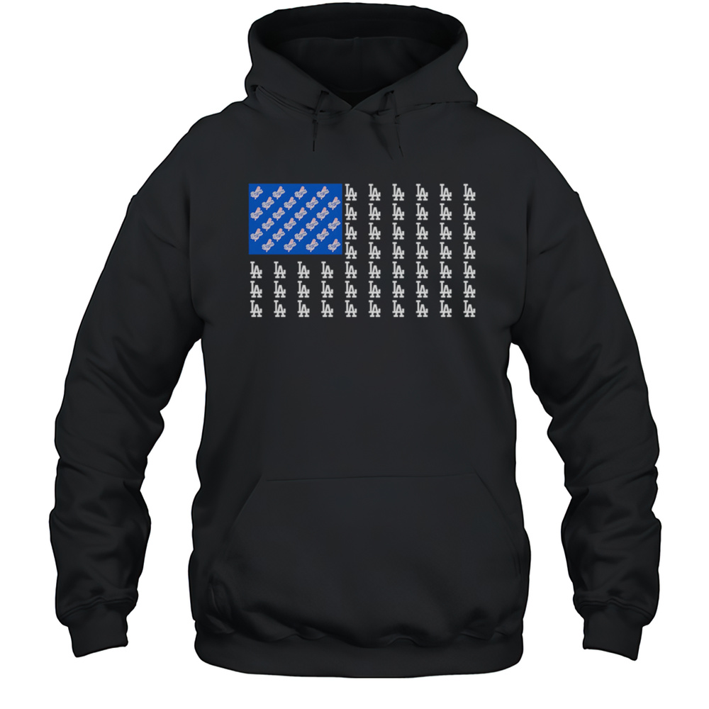 Logo Los Angeles Dodgers American Flag Shirt Unisex Hoodie