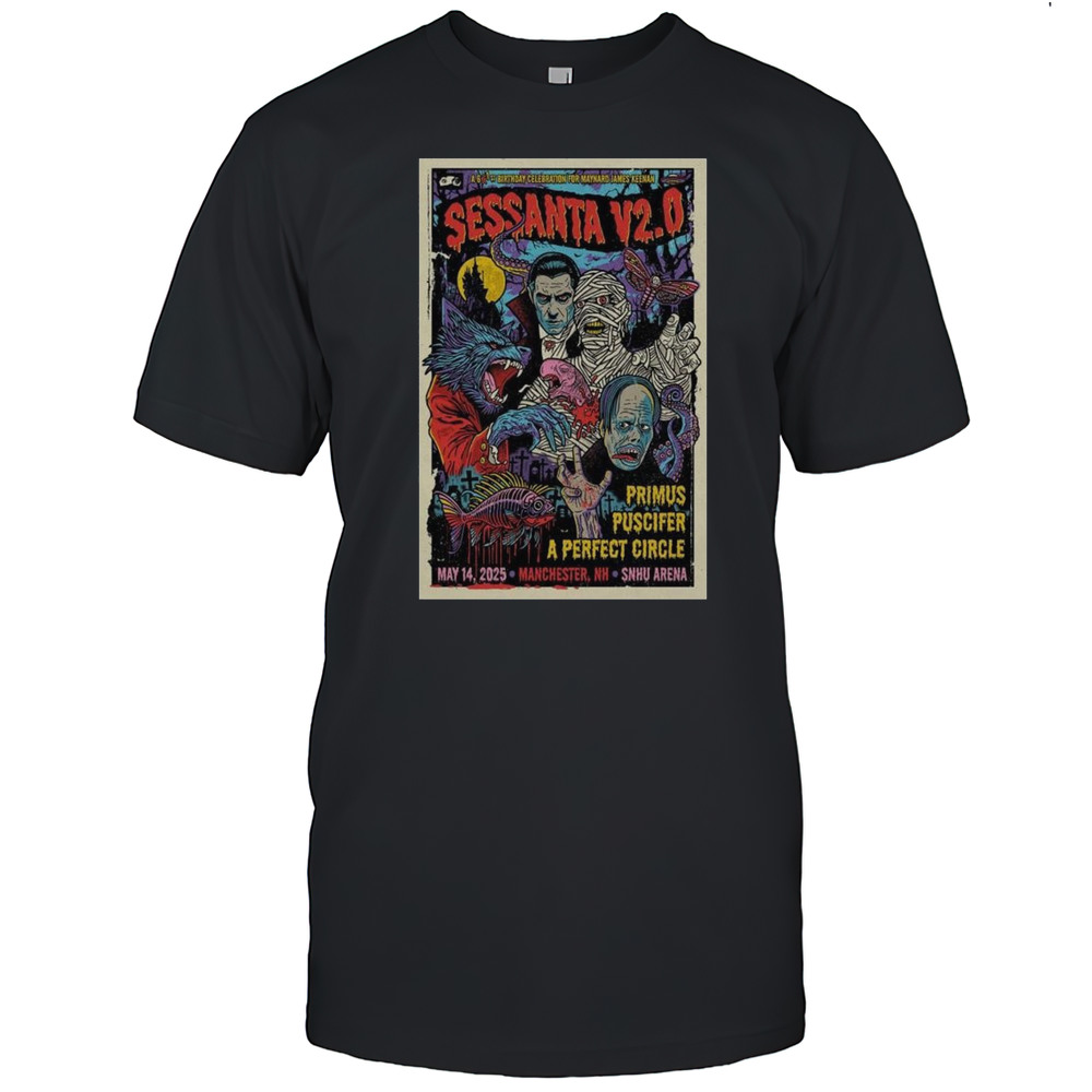 Sessanta V2.0 SNHU Arena Manchester NH May 14 2025 Tour T-shirt