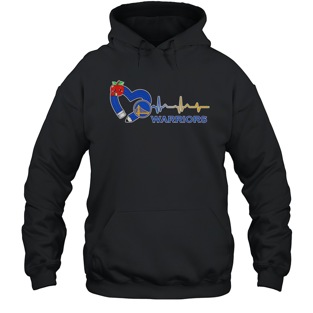 Teacher Pencil Heart Golden State Warriors Shirt Unisex Hoodie