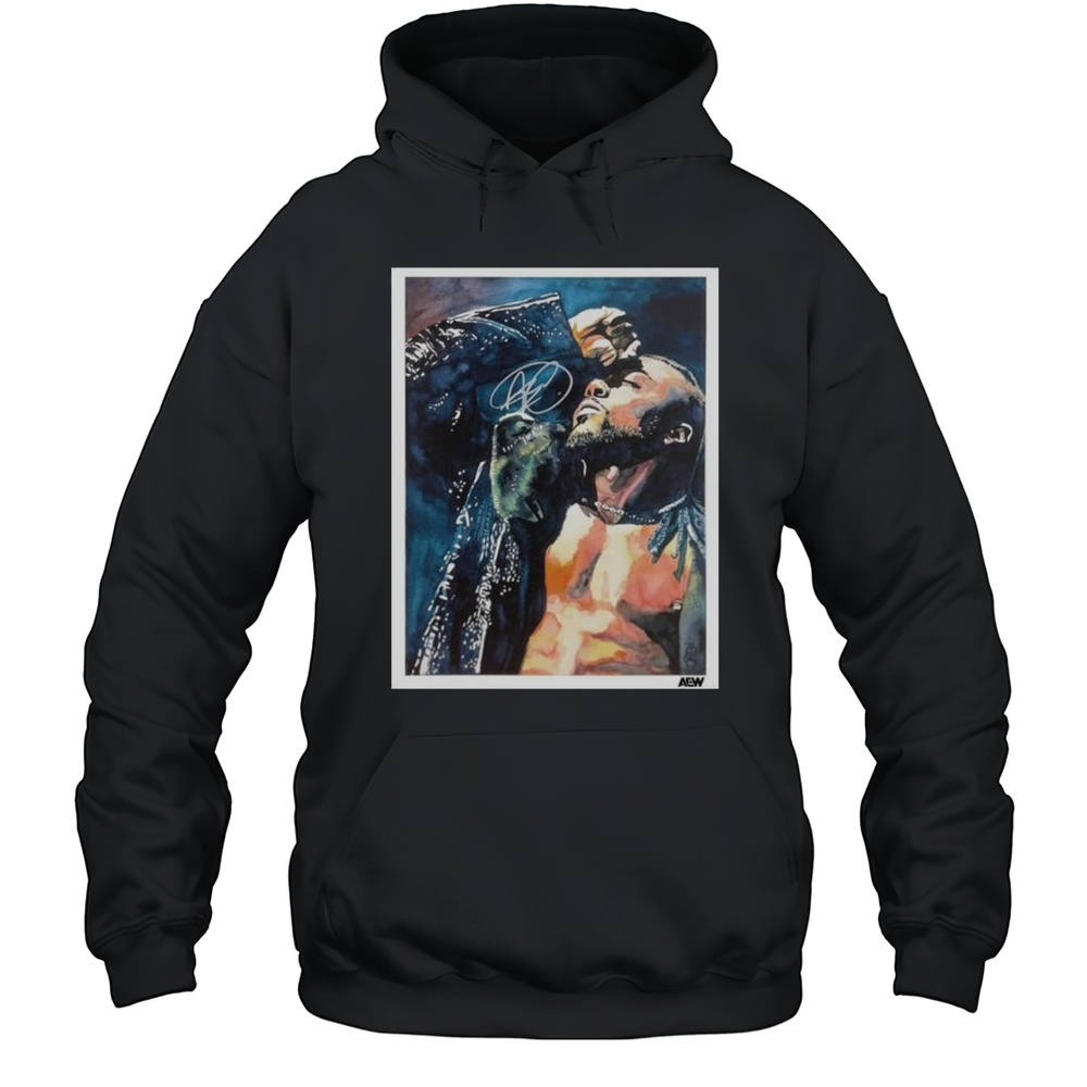 The Art Of Rob Schamberger  Swerve Strickland AEW Signature T-shirt Unisex Hoodie