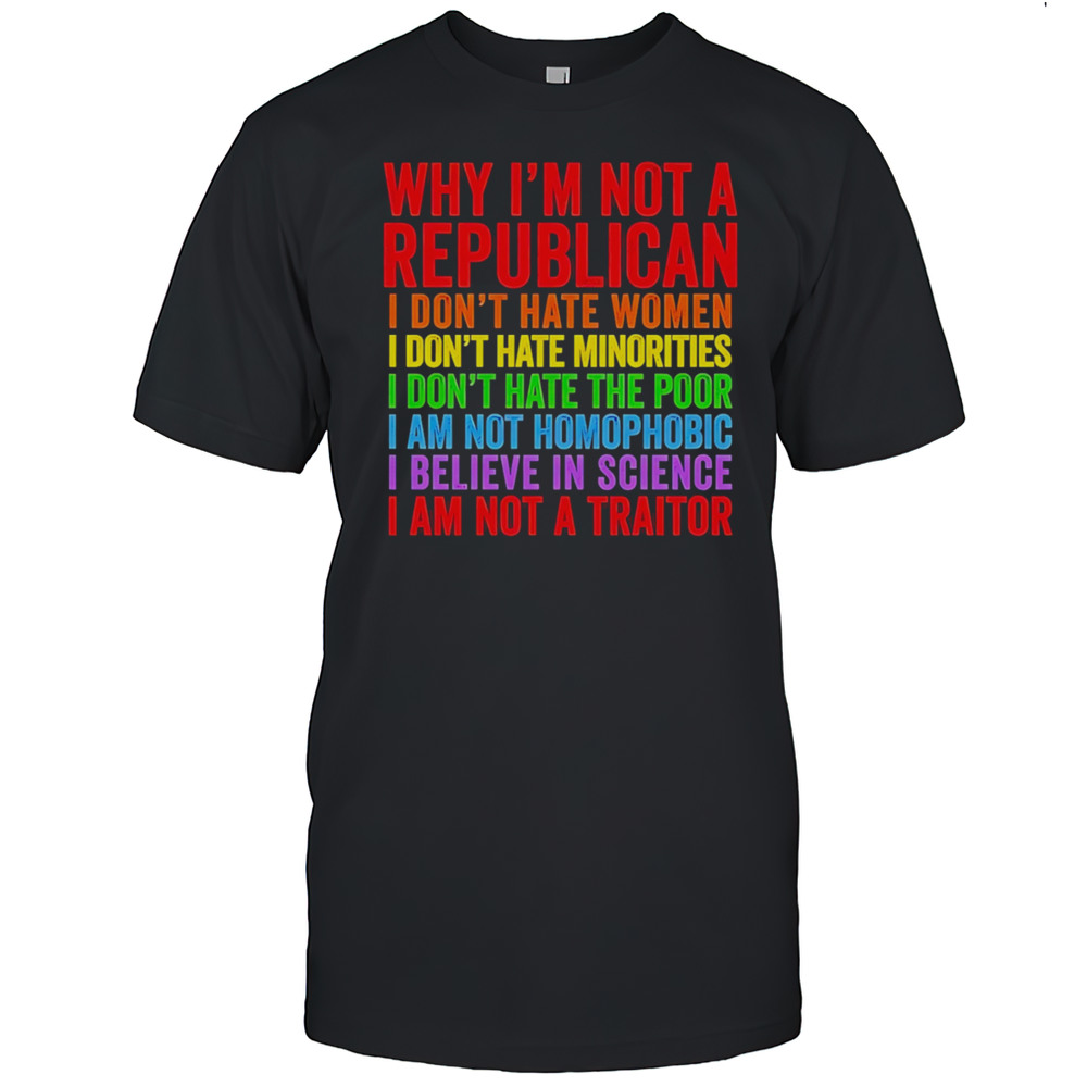 Why Im Not A Republican I Dont Hate Women I Dont Hate Minorities Shirt