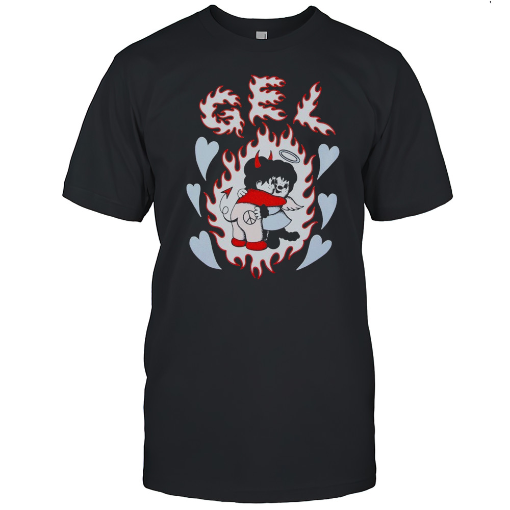 Gel Monchichi Heart Flames T-shirt