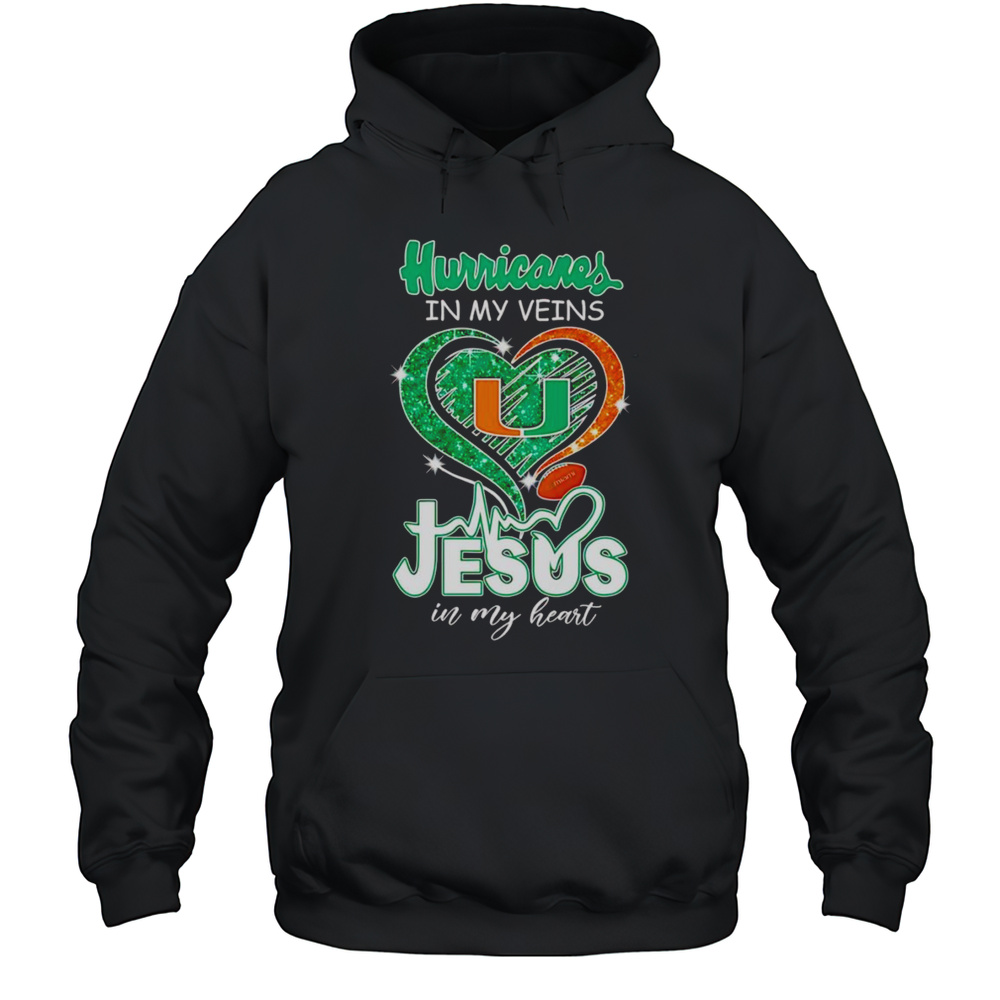Hurricanes In My Veins Jesus In My Heart Diamond Shirt Unisex Hoodie