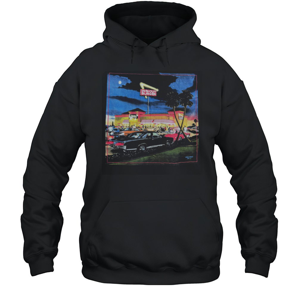 In N Out Burger Vintage Graphic With Classic Cars T Shirt Unisex Hoodie