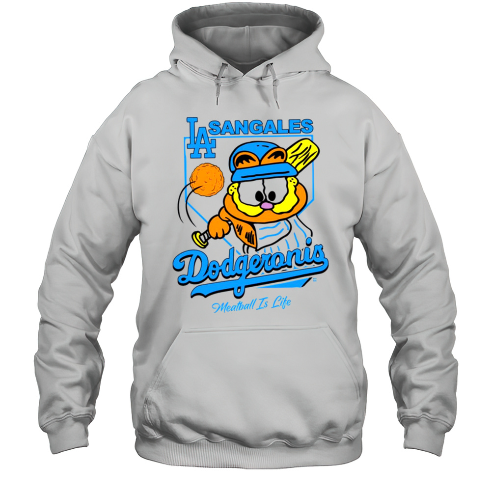 LA Sangales Dodgeronis Meatball Is Life Baseball Cartoon T-shirt Unisex Hoodie