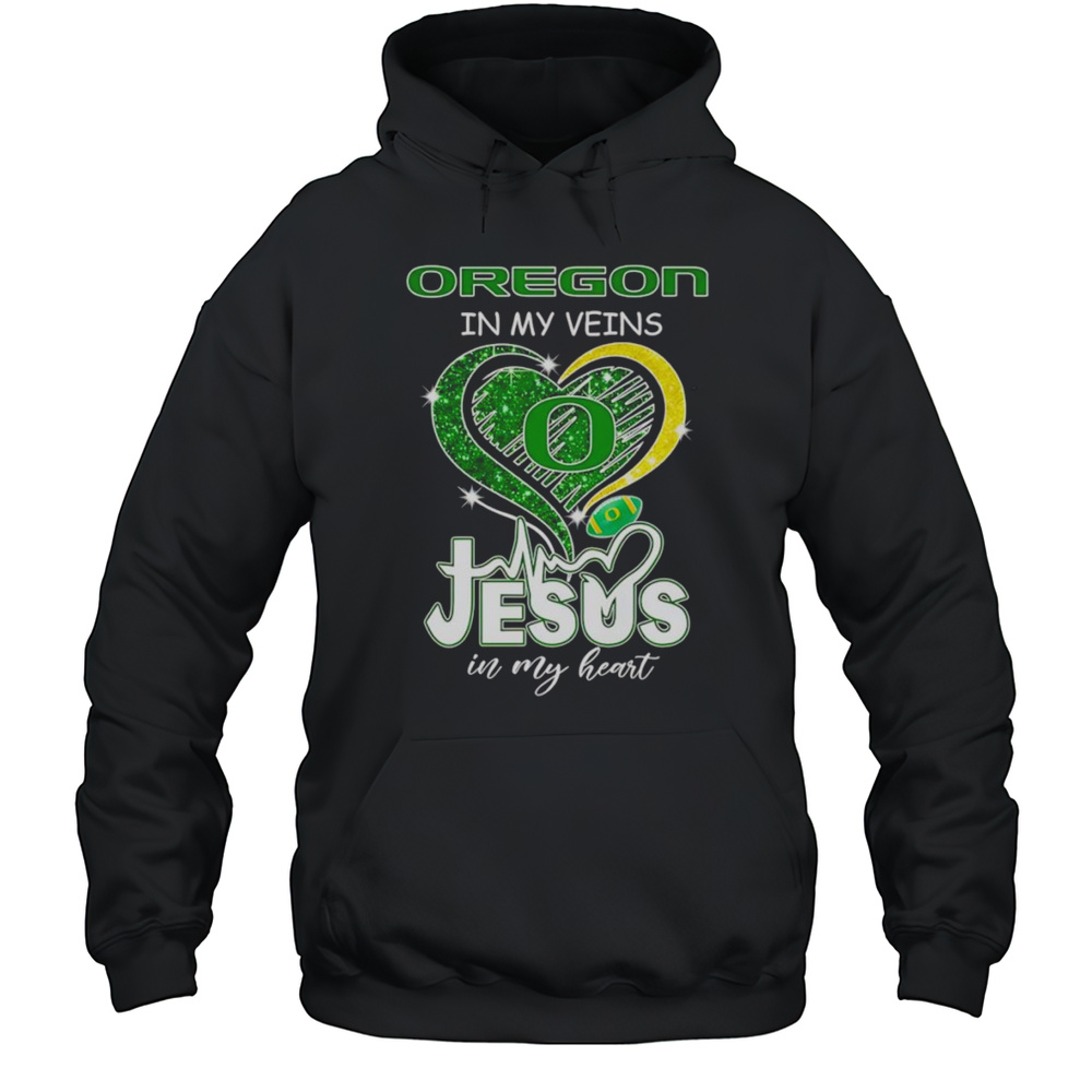 Oregon In My Veins Jesus In My Heart Diamond Shirt Unisex Hoodie