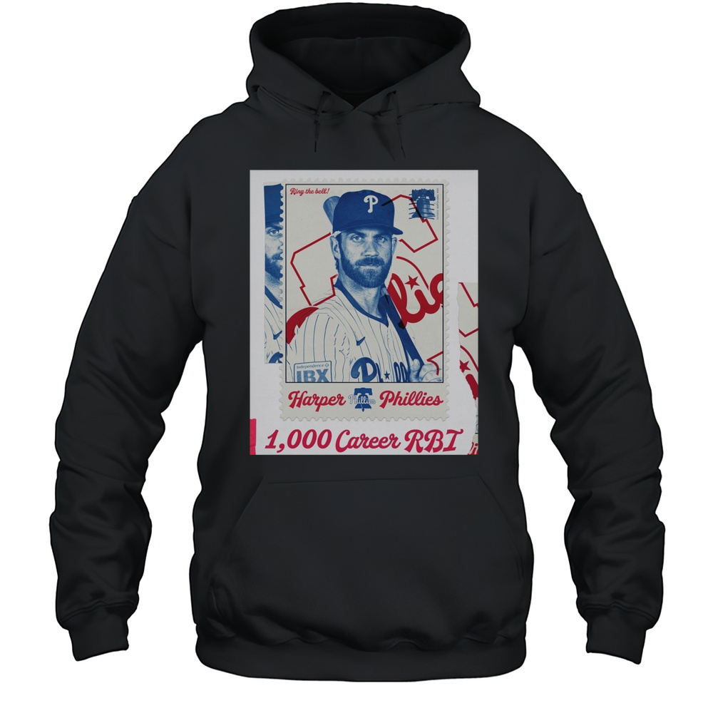 Philadelphia Phillies Bryce Harper Career RBI No. 1000 Ring The Bell Poster T-shirt Unisex Hoodie