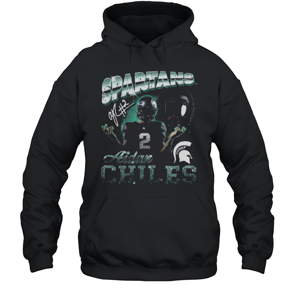 Spartans Aidan Chiles 2 Football Player Graphic T Shirt Unisex Hoodie