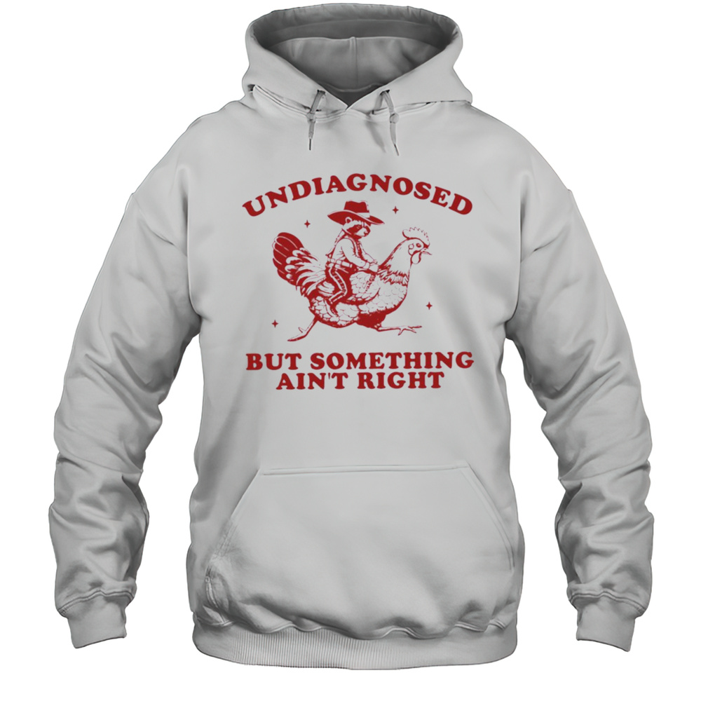 Undiagnosed But Something Aint Right Raccoon Riding Chicken T Shirt Unisex Hoodie