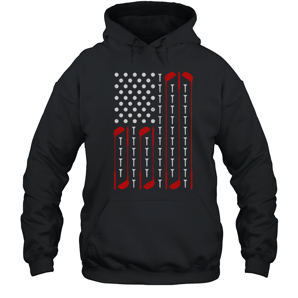 Golf American Flag T-Shirt Unisex Hoodie