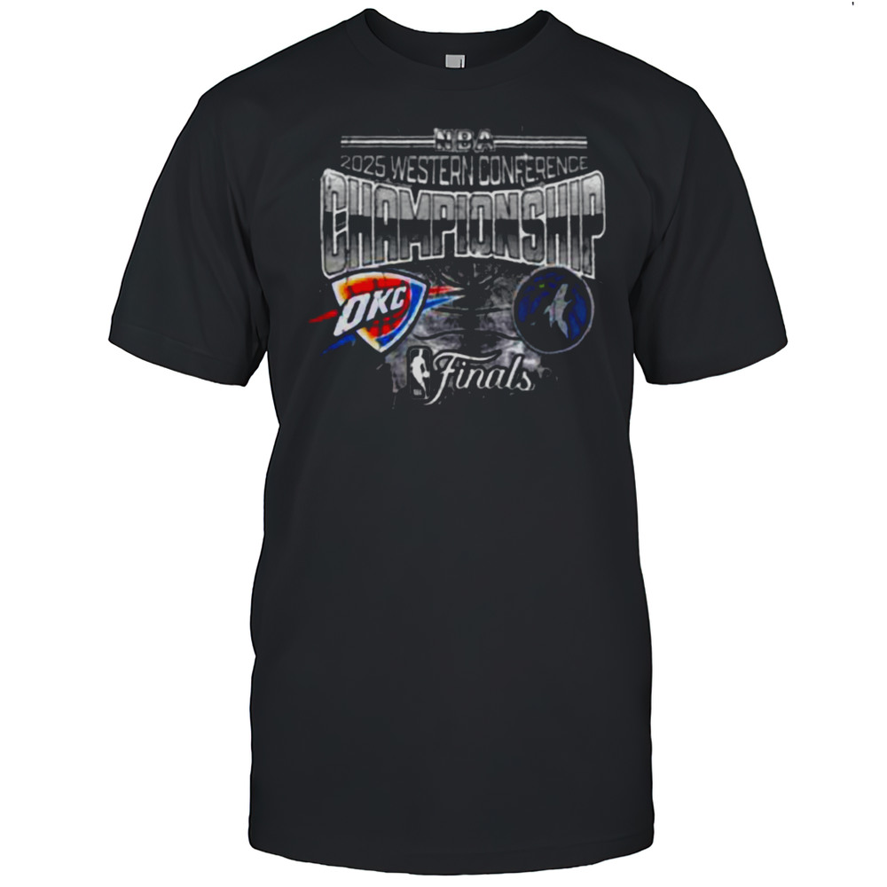 Oklahoma City Thunder Vs Minnesota Timberwolves Matchup NBA 2025 Western Conference Finals Black T Shirt