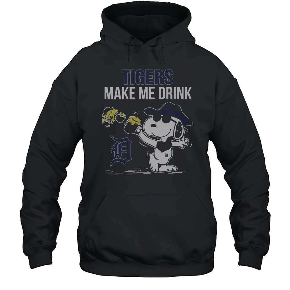 Snoopy And Woodstock Detroit Tigers Make Me Drink T-Shirt Unisex Hoodie