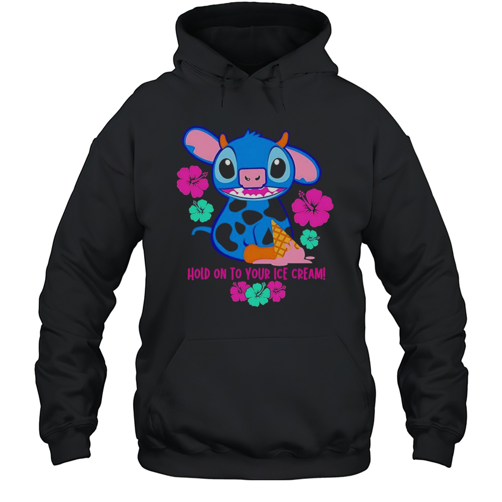 Stitch Hold On To Your Ice Cream Shirt Unisex Hoodie