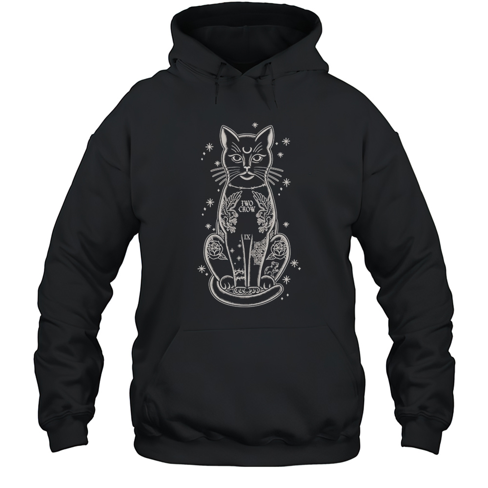 Two Crow Tattoo Cat T-shirt Unisex Hoodie