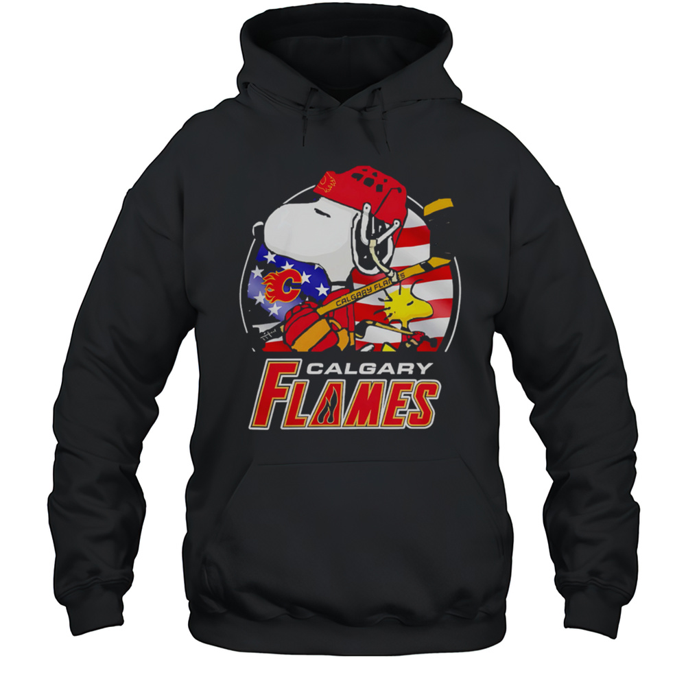 Calgary Flames Ice Hockey Snoopy And Woodstock Nhl Shirt Unisex Hoodie