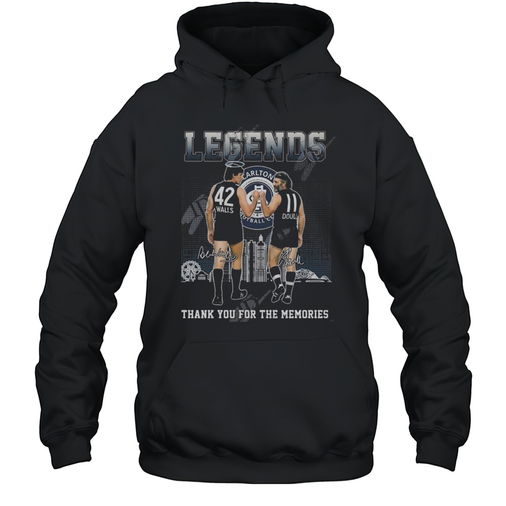 Carlton Football Club 2025 Legends Thank You For The Memories Signatures Skyline Shirt Unisex Hoodie