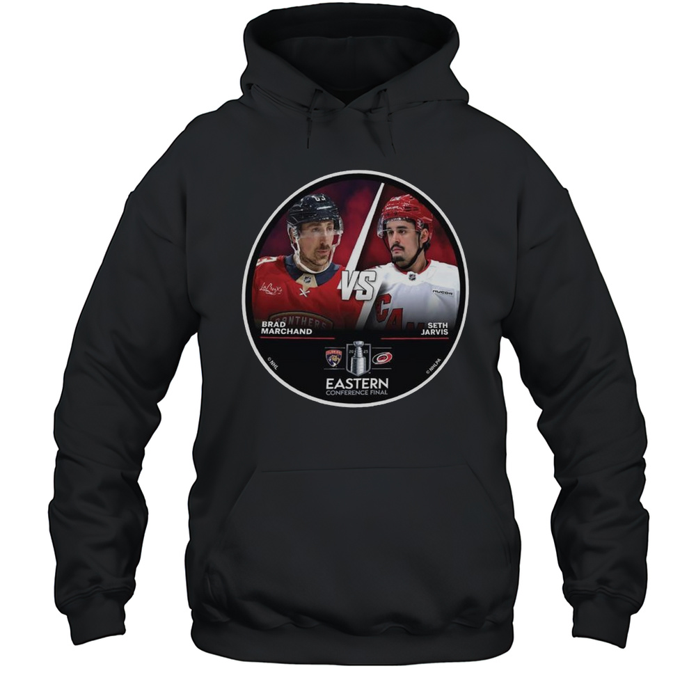 Florida Panthers Brad Marchans Vs. Carolina Hurricanes Seth Jarvis 2025 Eastern Conference Final Shirt Unisex Hoodie