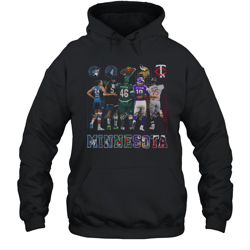 Minnesota Lynx Timberwolves Minnesota Wild Vikings Minnesota Twins T Shirt Unisex Hoodie