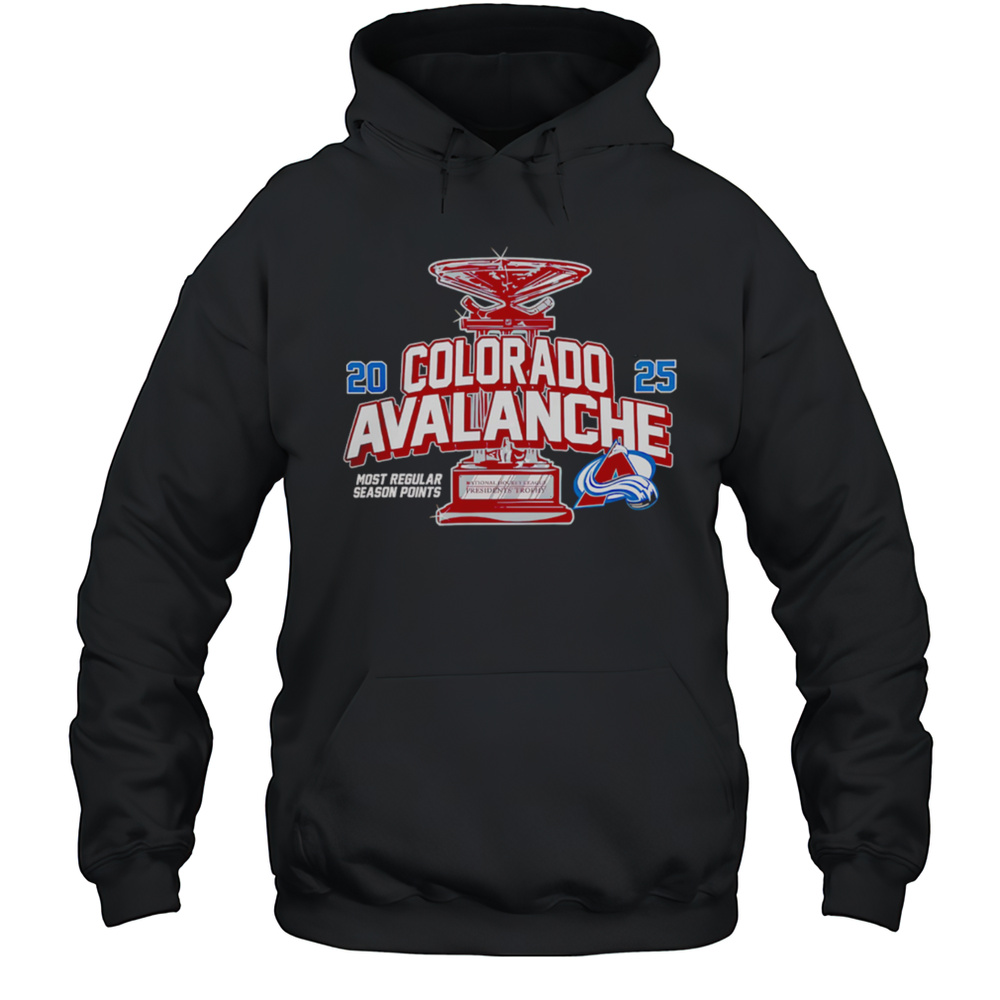 NHL 2025 Presidents Shirt Colorado Avalanche 2025 Presidents Trophy Winner Shirt Unisex Hoodie