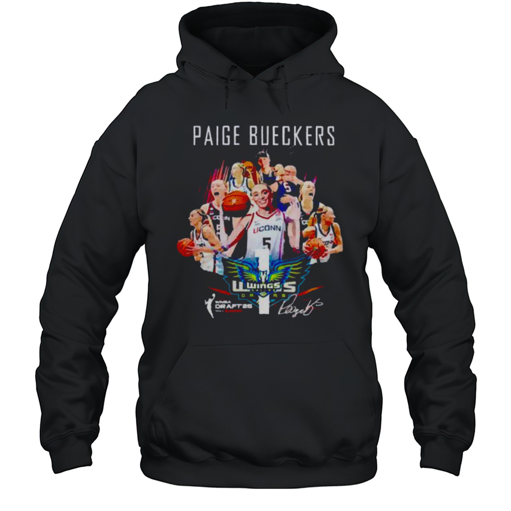 Paige Bueckers Dallas Wings 2025 Wnba Draft Signature Shirt Unisex Hoodie
