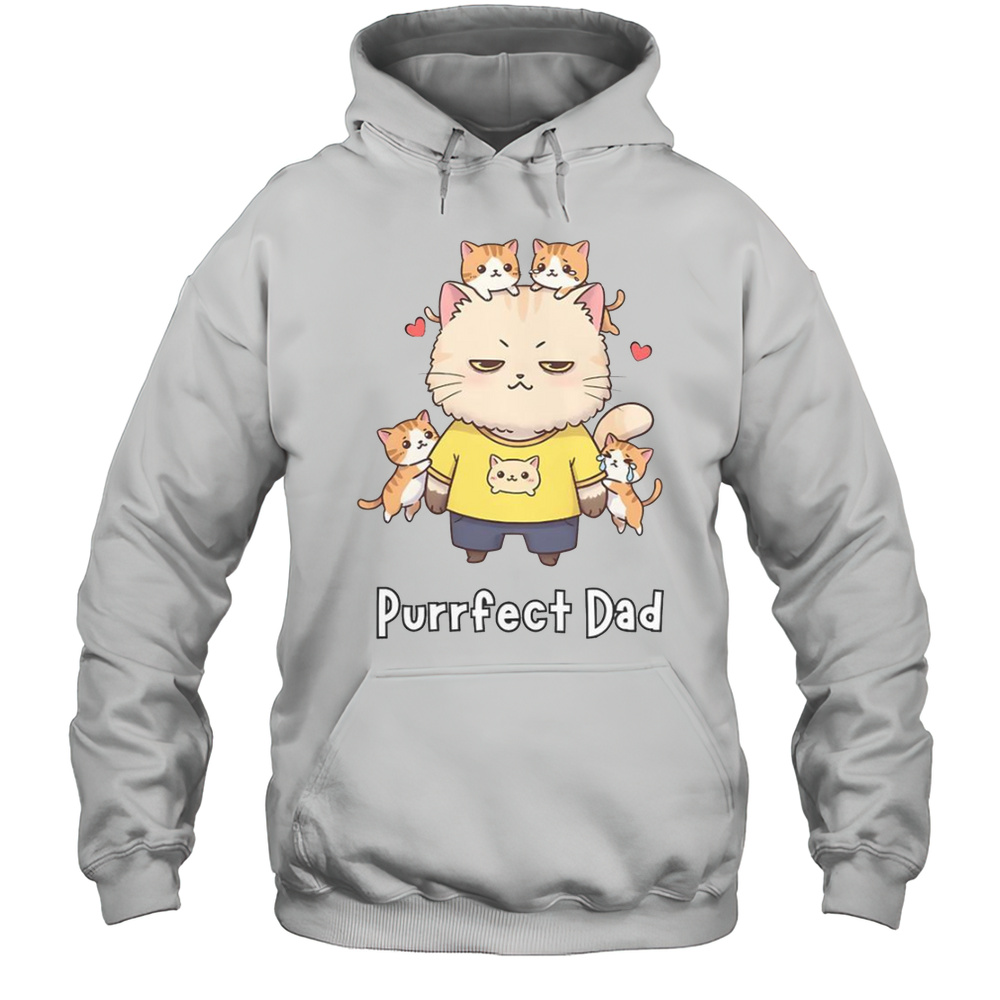 Purrfect Dad Cat Family Fathers Day T-Shirt Unisex Hoodie