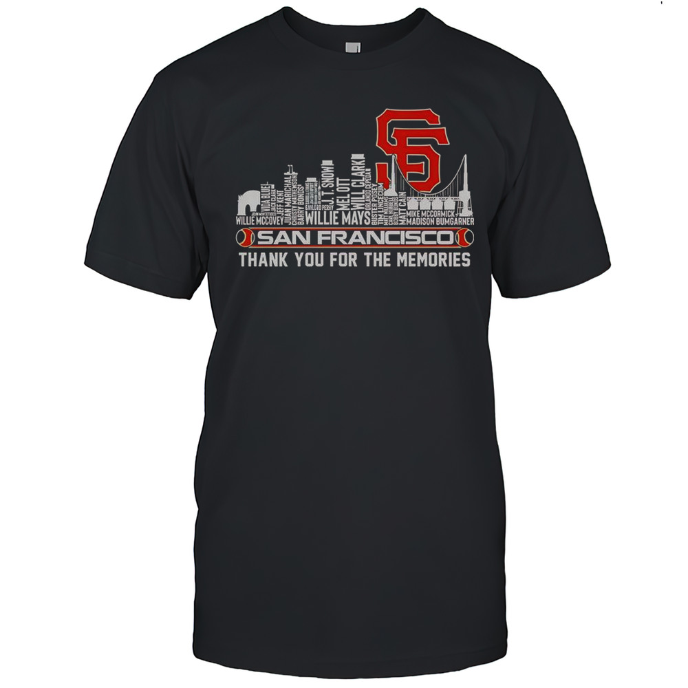 Skyline Name San Francisco Giants Thank You For The Memories T-Shirt