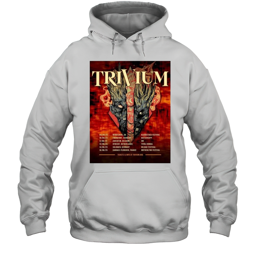 Trivium Band Tour 2025 European Headlining Dates Schedule Tour Dates T-shirt Unisex Hoodie